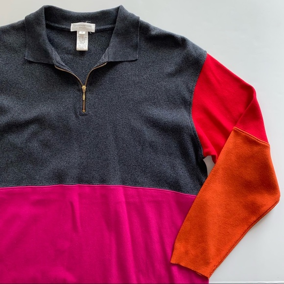 Retro Jones New York Sport Colorblock 1/4 Zip Pullover - Picture 2 of 8